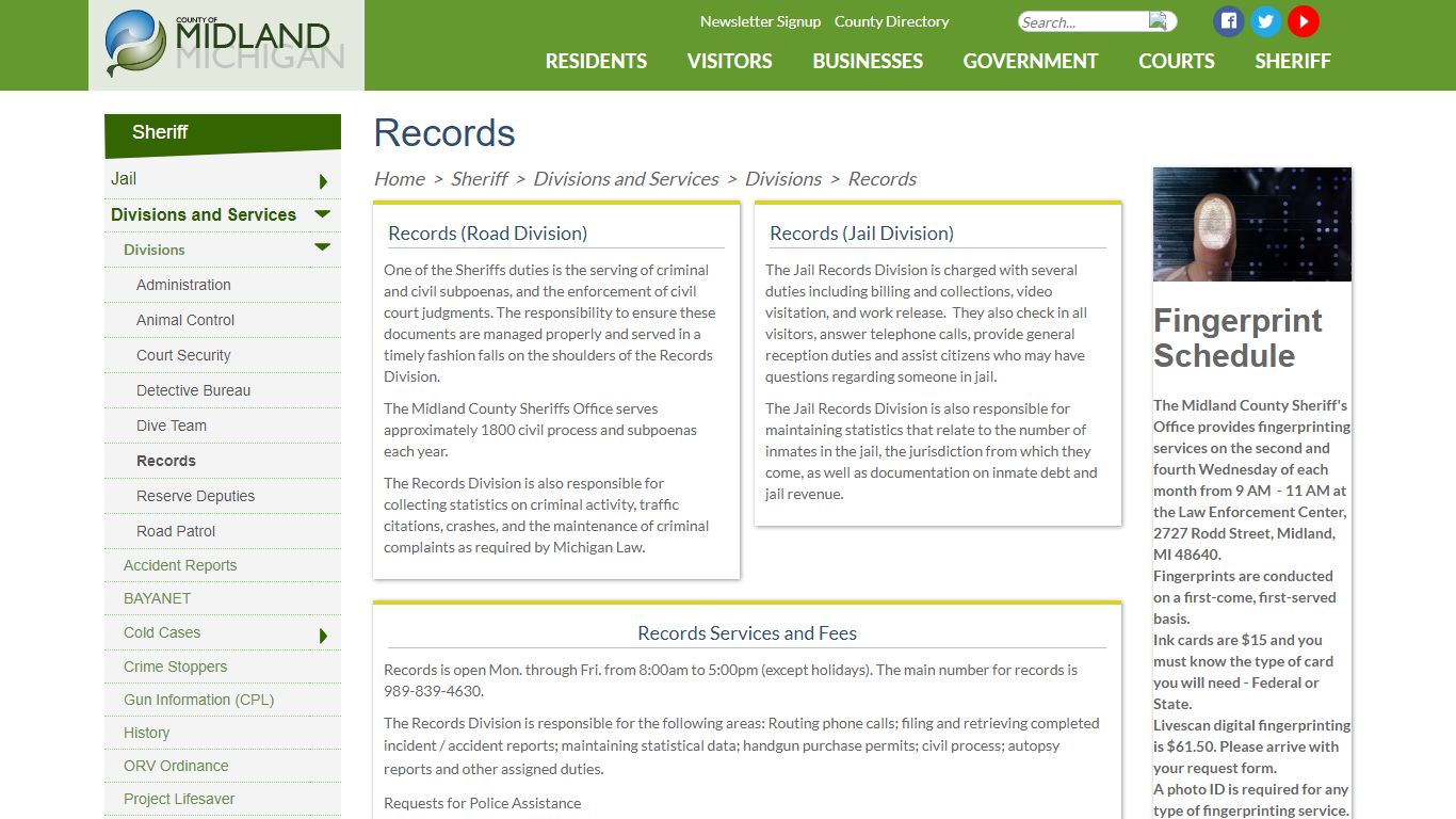 Records Division - Midland County, Michigan